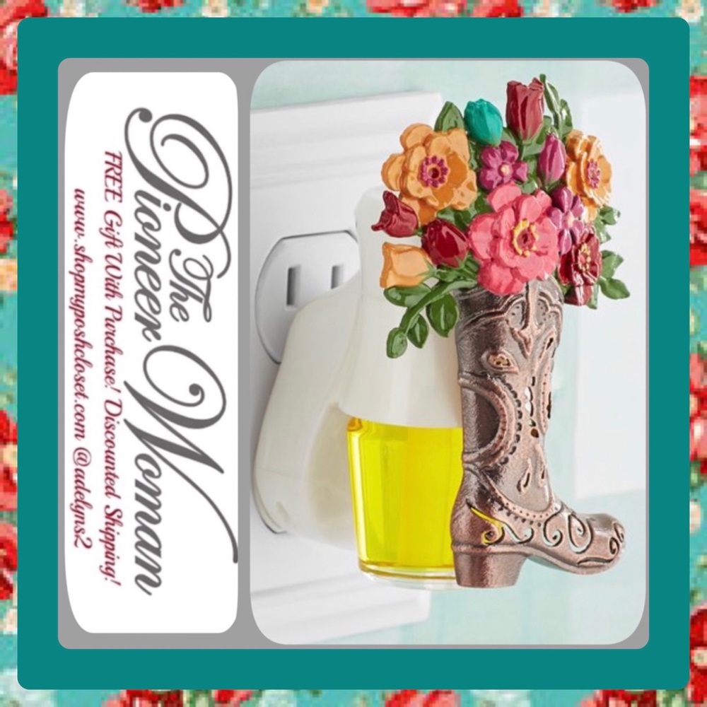 🌺 New Pioneer Woman Cowgirl Boot Scent Charm Fragrance Oil Diffuser, Teal Brown - Picture 3 of 7
